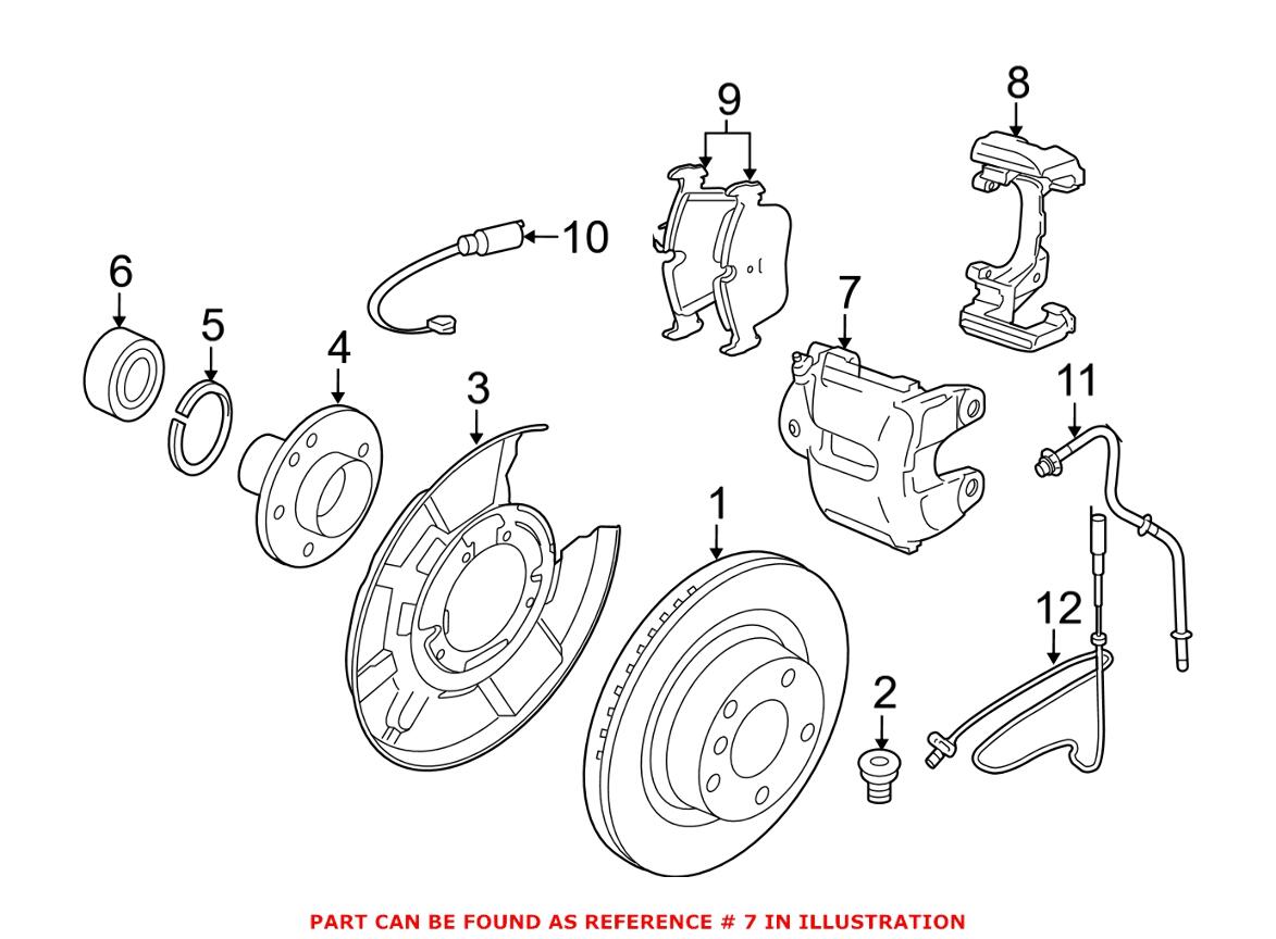 BMW Disc Brake Caliper - Rear Passenger Right 34216850974